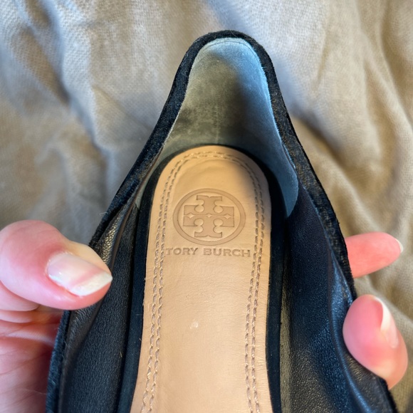 Tory Burch Black Velvet and Satin Bow Ballet Flats - Picture 13 of 13